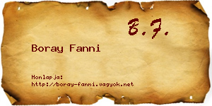 Boray Fanni névjegykártya