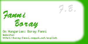 fanni boray business card